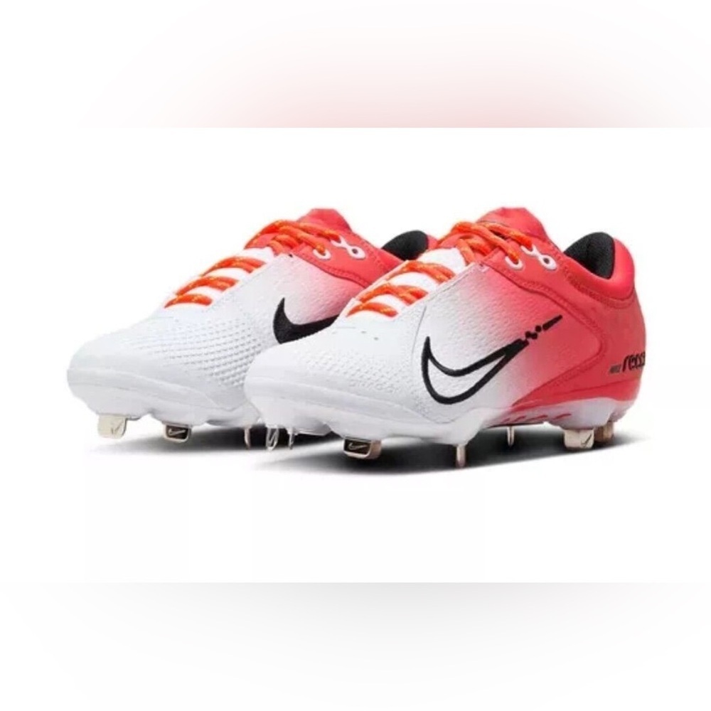 Nike Women's Red and White Cleats - Picture 1 of 10